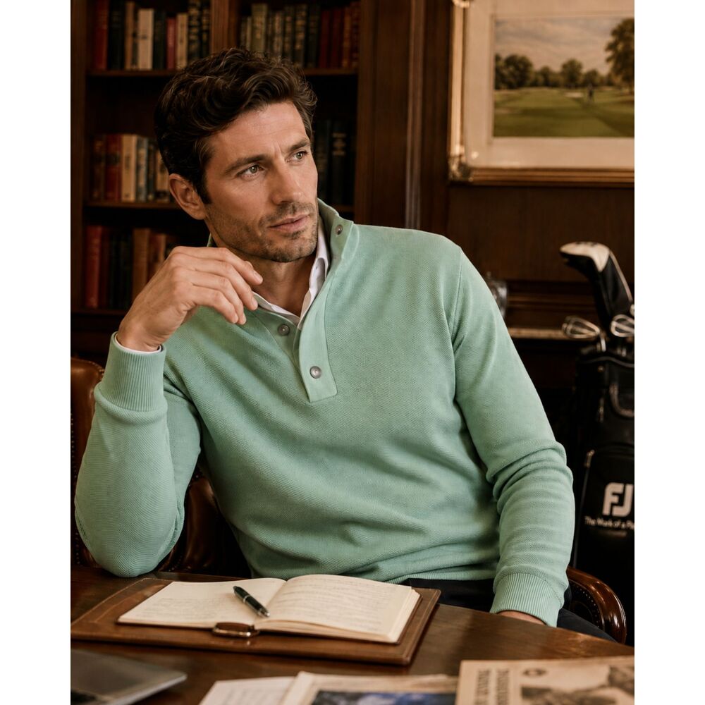 FootJoy Seed Stitch Sweater Men’s L Pistachio Drirelease Wool Blend NWT Golf
